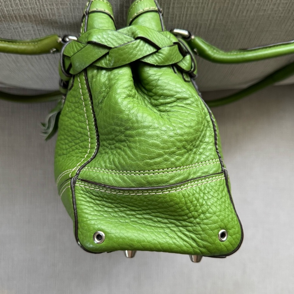 Good condition vintage Coach lime green leather shoulder bag - Picture 5 of 10
